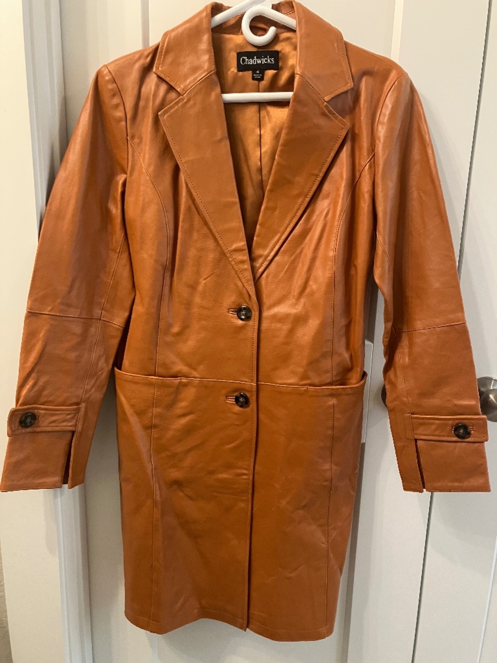 Leather trench coat